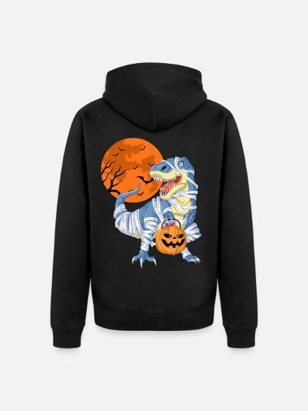 Halloween Dinosaur Costume Design - Unisex Premium Organic Zip Hoodie - black