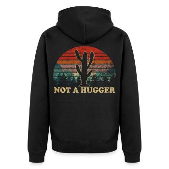 Désert Cactus Coucher de soleil Inspirational - Veste à capuche bio Premium Unisexe - noir - Dos - Nico (187cm)