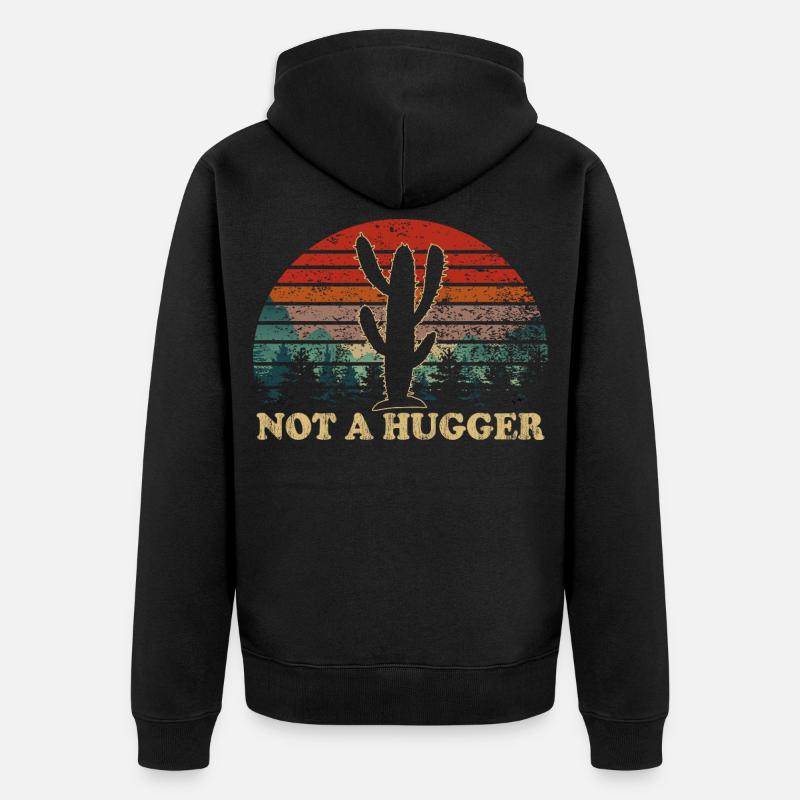 Désert Cactus Coucher de soleil Inspirational - Veste à capuche bio Premium Unisexe - noir