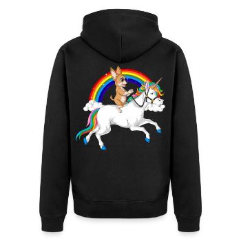 Balade Licorne Chihuahua - Veste à capuche bio Premium Unisexe - noir - Dos - Nico (187cm)