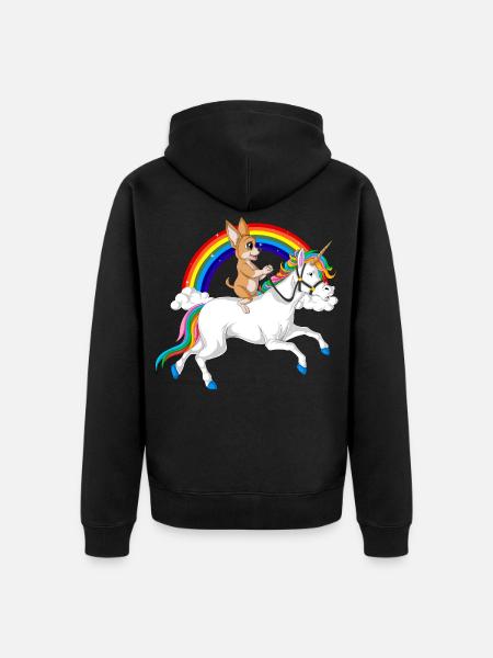 Balade Licorne Chihuahua - Veste à capuche bio Premium Unisexe - noir