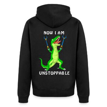 Dinosaure maintenant je suis inarrêtable Drôle Préhistorique - Veste à capuche bio Premium Unisexe - noir - Dos - Nico (187cm)