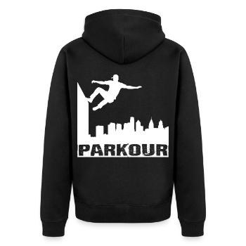 Parkour - Veste à capuche bio Premium Unisexe - noir - Dos - Nico (187cm)
