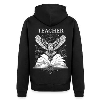 Mystischer Lehrer-tarot Druck - Unisex Premium Bio Zip Hoodie - Schwarz - Hinten - Nico (187cm)