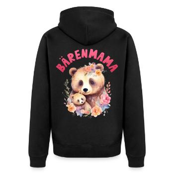 Future maman BEAR MAMA Drôle - Veste à capuche bio Premium Unisexe - noir - Dos - Nico (187cm)