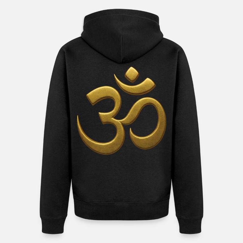 Om Mindfulness Affirmation Conscience spirituelle - Veste à capuche bio Premium Unisexe - noir