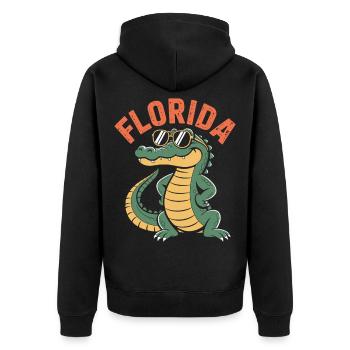 Florida Alligator - Unisex Premium Organic Zip Hoodie - black - Back - Nico (187cm)