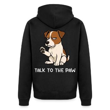 Parler à la Patte Jack Russel terrier Jack russel - Veste à capuche bio Premium Unisexe - noir - Dos - Nico (187cm)
