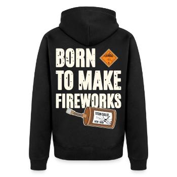 Né pour faire des feux d'artifice - Veste à capuche bio Premium Unisexe - noir - Dos - Nico (187cm)