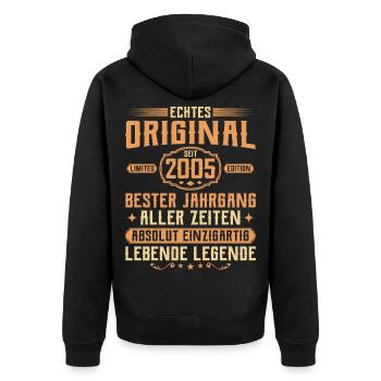 Véritable original depuis 2005 - 20e anniversaire - Veste à capuche bio Premium Unisexe - noir - Dos - Nico (187cm)