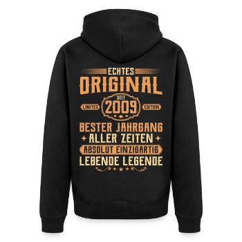 Genuine original since 2009 - 16th birthday - Unisex Premium Organic Zip Hoodie - black - Back - Nico (187cm)