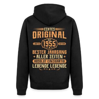Véritable original depuis 1955 - 70e anniversaire - Veste à capuche bio Premium Unisexe - noir - Dos - Nico (187cm)