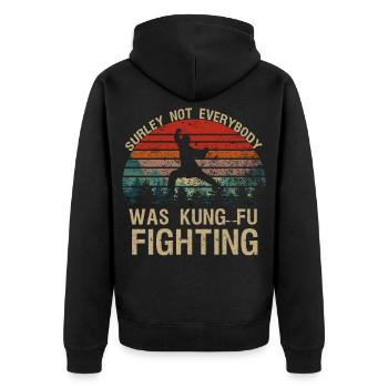 Sicherlich nicht jeder Kung Fu T-Shirt - Unisex Premium Bio Zip Hoodie - Schwarz - Hinten - Nico (187cm)