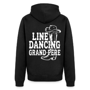 Line Dancing Country Dancing Grandpa - Unisex Premium Organic Zip Hoodie - black - Back - Nico (187cm)