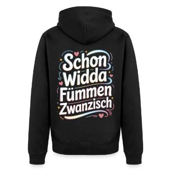 Widda Fümmen Zwanzisch fête déjà ses 50 ans - Veste à capuche bio Premium Unisexe - noir - Dos - Nico (187cm)
