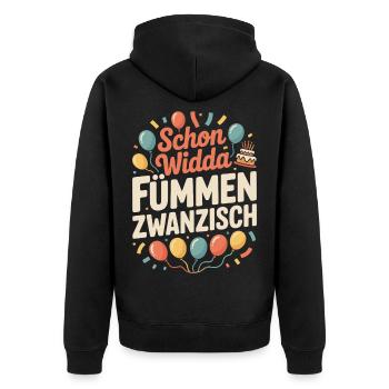 Widda Fümmen Zwanzisch fête déjà ses 50 ans - Veste à capuche bio Premium Unisexe - noir - Dos - Nico (187cm)