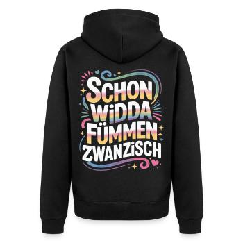 Widda Fümmen Zwanzisch fête déjà ses 50 ans - Veste à capuche bio Premium Unisexe - noir - Dos - Nico (187cm)