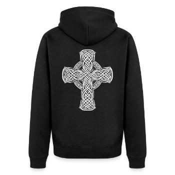 Croix celtique nordique Nœud celtique - Veste à capuche bio Premium Unisexe - noir - Dos - Nico (187cm)