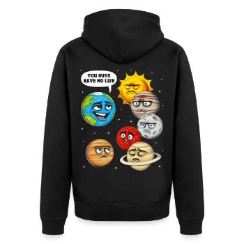 Space Planets Astronomy - Unisex Premium Organic Zip Hoodie - black - Back - Nico (187cm)