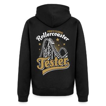 Testeur professionnel de montagnes russes - Veste à capuche bio Premium Unisexe - noir - Dos - Nico (187cm)