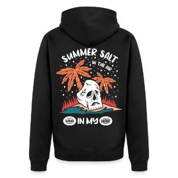 Conception de crâne estival avec des palmiers - Veste à capuche bio Premium Unisexe - noir - Dos - Nico (187cm)