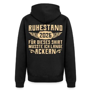 Collègue à la retraite - Adieu - Retraite 2026 - Veste à capuche bio Premium Unisexe - noir - Dos - Nico (187cm)