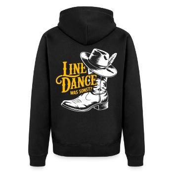 Danse en ligne avec chapeau de cow-boy et bottes - Veste à capuche bio Premium Unisexe - noir - Dos - Nico (187cm)