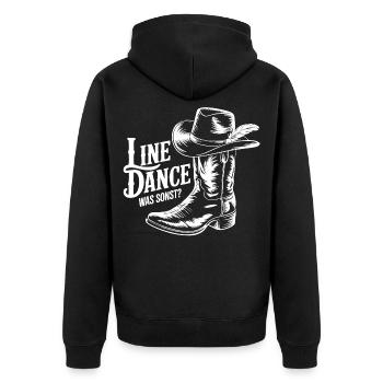 Cowboy Western Line Dance Design - Unisex Premium Bio Zip Hoodie - Schwarz - Hinten - Nico (187cm)