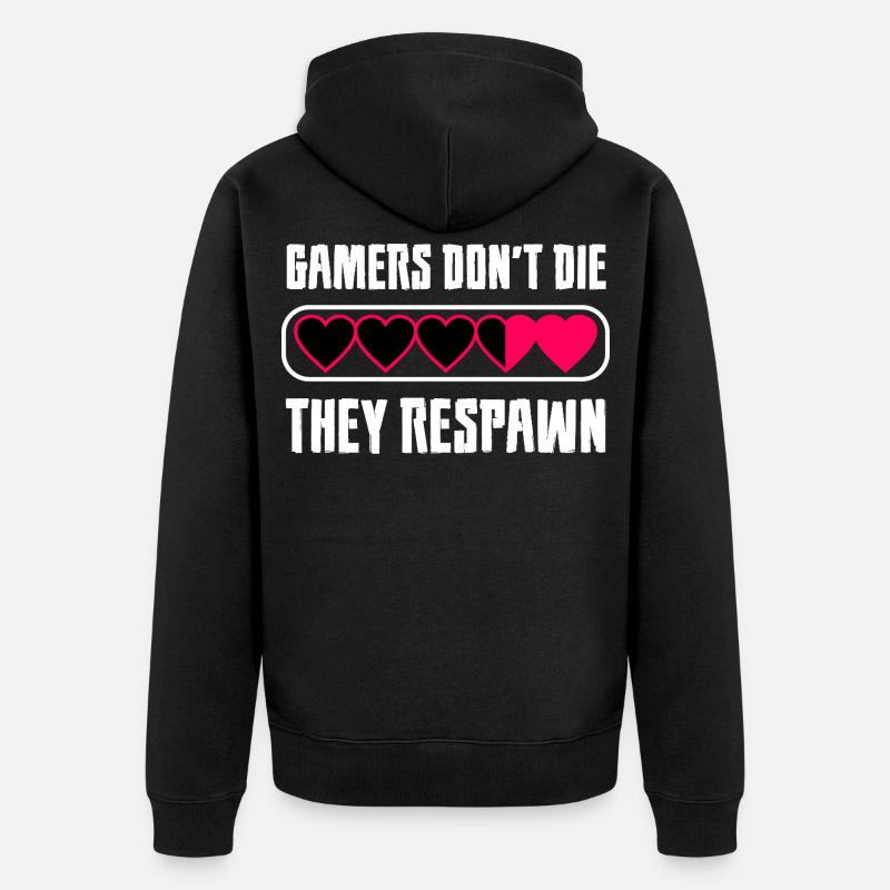 Message du cœur du joueur - Veste à capuche bio Premium Unisexe - noir