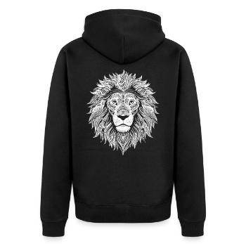 Lion Tribal Symbole Tête de Lion - Veste à capuche bio Premium Unisexe - noir - Dos - Nico (187cm)
