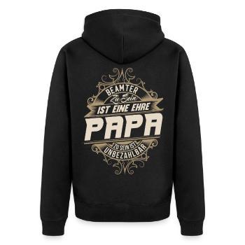 Civil servant dad - Unisex Premium Organic Zip Hoodie - black - Back - Nico (187cm)