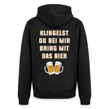 Neighborhood moving helper first apartment - Unisex Premium Organic Zip Hoodie - black - Back - Nico (187cm)