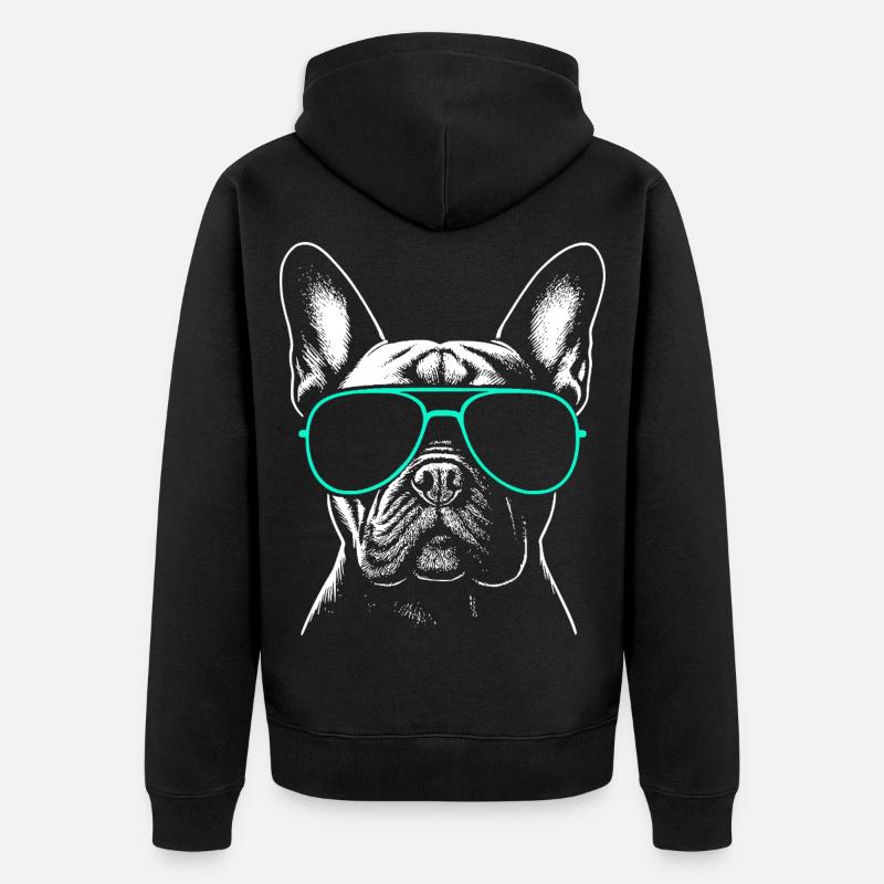 Tête de bouledogue français - Veste à capuche bio Premium Unisexe - noir