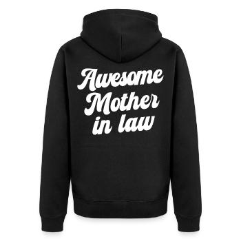 Tolle Schwiegermutter - Unisex Premium Bio Zip Hoodie - Schwarz - Hinten - Nico (187cm)