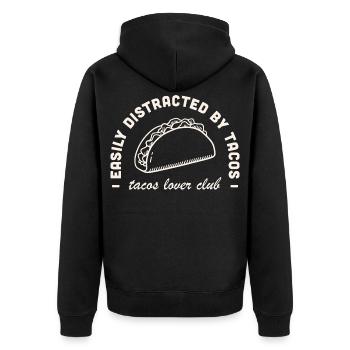 Amateur de tacos drôle cuisine mexicaine blagues humour latino - Veste à capuche bio Premium Unisexe - noir - Dos - Nico (187cm)