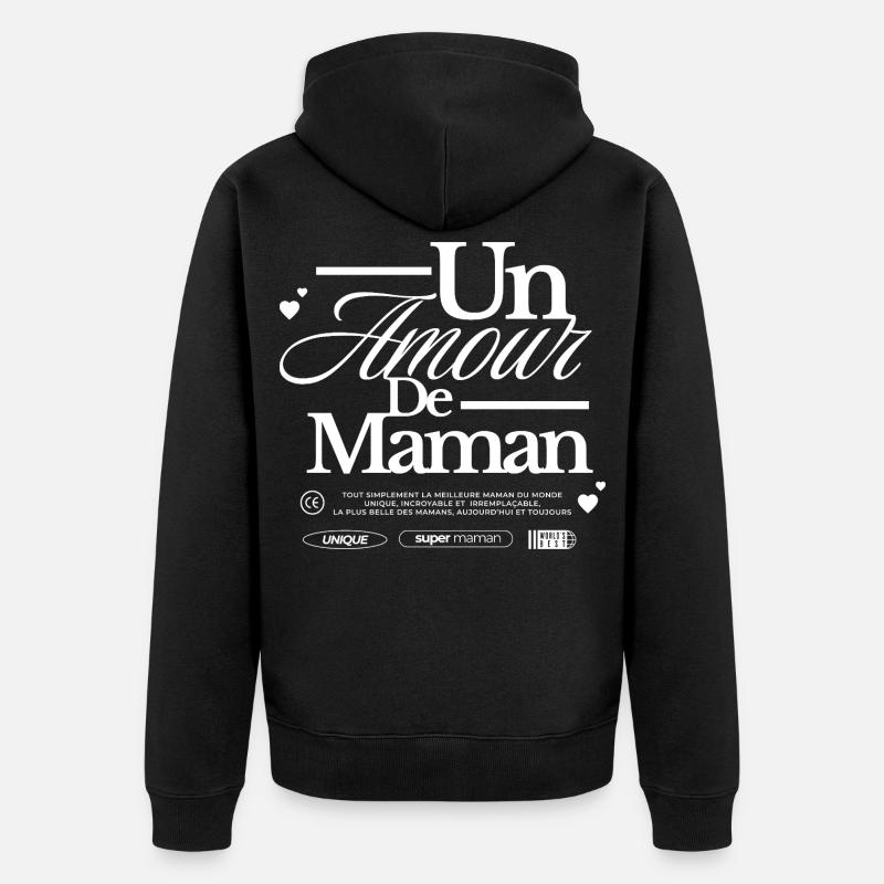 Die Liebe einer Mutter - Unisex Premium Bio Zip Hoodie - Schwarz