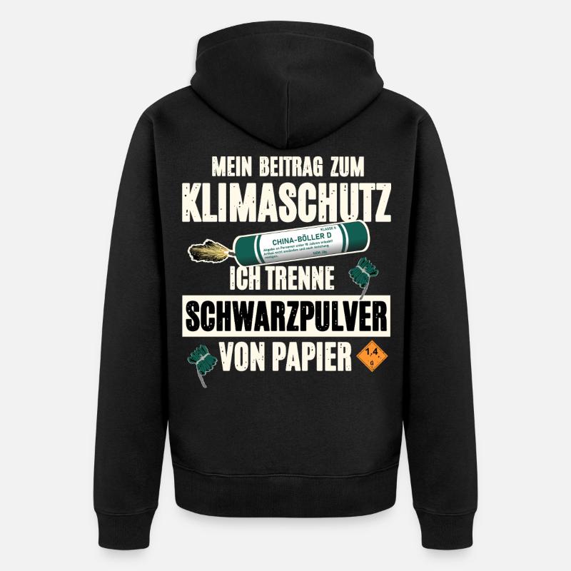 Pyrotechniker Pyro - Unisex Premium Bio Zip Hoodie - Schwarz