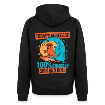 Bodyboarding Bodyboarder Spin And Roll - Unisex Premium Organic Zip Hoodie - black - Back - Nico (187cm)