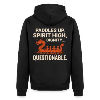 Drachenboot-Rennmannschaft - Unisex Premium Bio Zip Hoodie - Schwarz - Hinten - Nico (187cm)