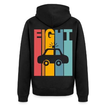 8th Birthday Police - Unisex Premium Organic Zip Hoodie - black - Back - Nico (187cm)