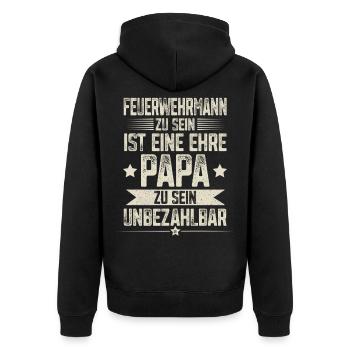 Firefighter Dad - Unisex Premium Organic Zip Hoodie - black - Back - Nico (187cm)