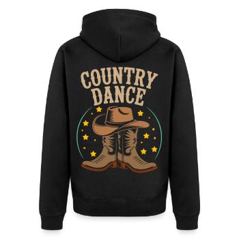 Country Dance Cowboy Design - Unisex Premium Bio Zip Hoodie - Schwarz - Hinten - Nico (187cm)