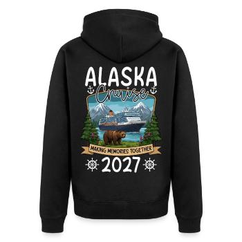 Alaska Cruise Souvenir Design - Unisex Premium Organic Zip Hoodie - black - Back - Nico (187cm)