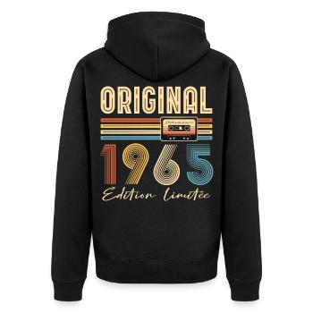 Original 1965 Geburtstag 60 Jahre altes Partygeschenk - Unisex Premium Bio Zip Hoodie - Schwarz - Hinten - Nico (187cm)
