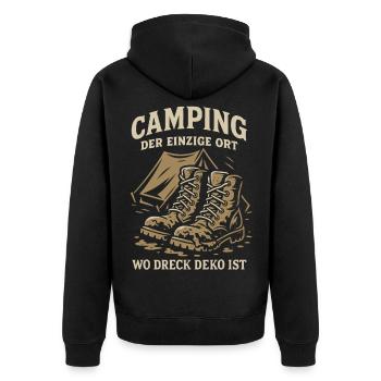 Camping Le seul endroit où la décoration de la terre est un camping-car - Veste à capuche bio Premium Unisexe - noir - Dos - Nico (187cm)
