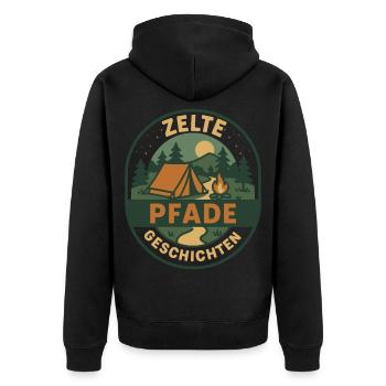 Tentes Chemins Histoires Camping Design - Veste à capuche bio Premium Unisexe - noir - Dos - Nico (187cm)