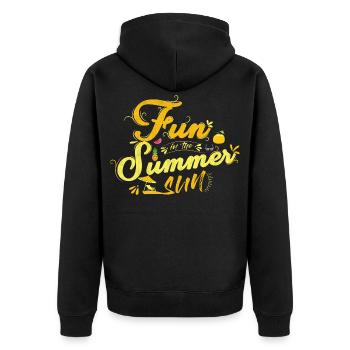 Gratuit En Été Motif Aux Fruits - Veste à capuche bio Premium Unisexe - noir - Dos - Nico (187cm)