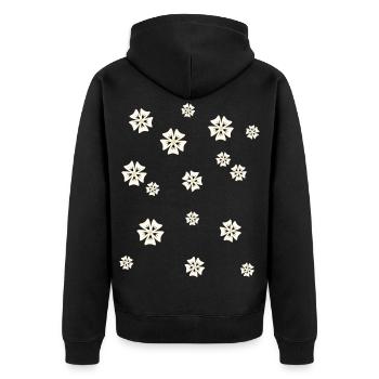 Floral pattern in a simple style - Unisex Premium Organic Zip Hoodie - black - Back - Nico (187cm)