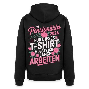 Retraité 2026 - Veste à capuche bio Premium Unisexe - noir - Dos - Nico (187cm)