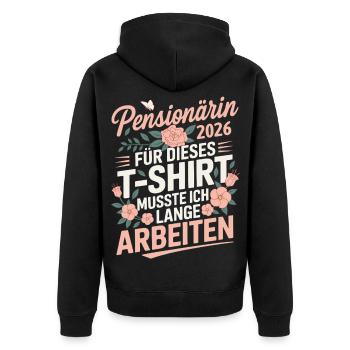 Retraité 2026 - Veste à capuche bio Premium Unisexe - noir - Dos - Nico (187cm)
